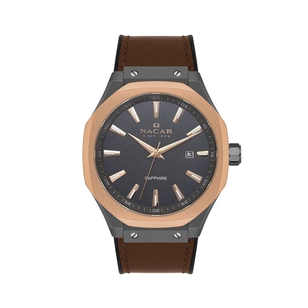 KAHVERENGİ HAKİKİ DERİ ERKEK KOL SAATİ NC34-29B684-EGL2