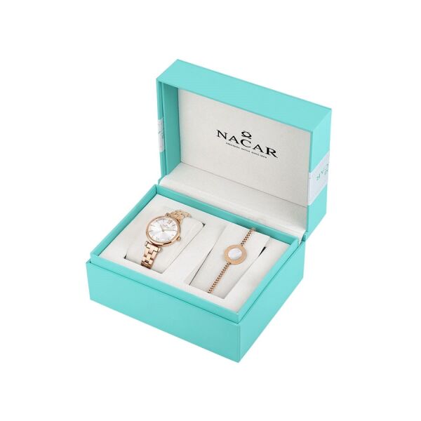 PEMBE METAL BAND KADIN KOL SAATİ NC34-3921125-RSM-SET