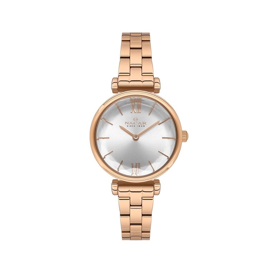 PEMBE METAL BAND KADIN KOL SAATİ NC34-3921125-RSM-SET